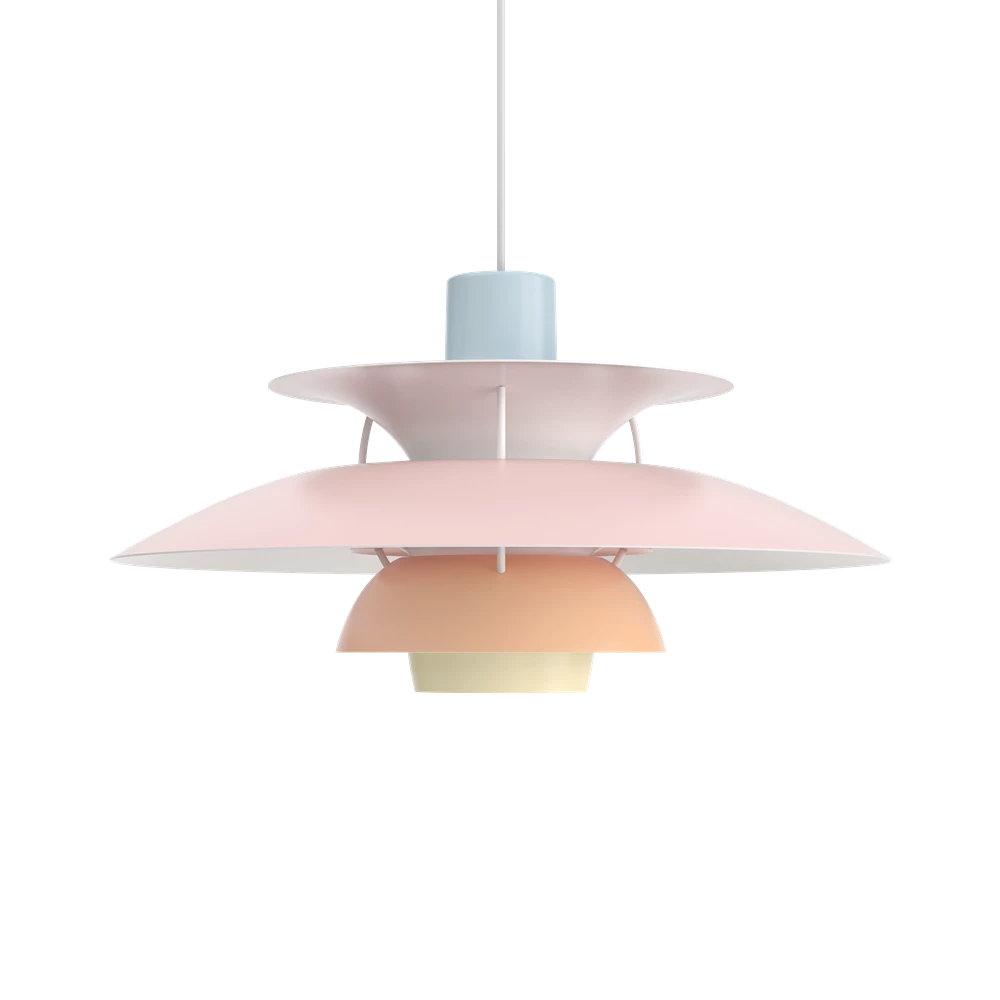 PH 5 Pendant Light hanging lamps Louis Poulsen Pastel Blue Rose Peach 