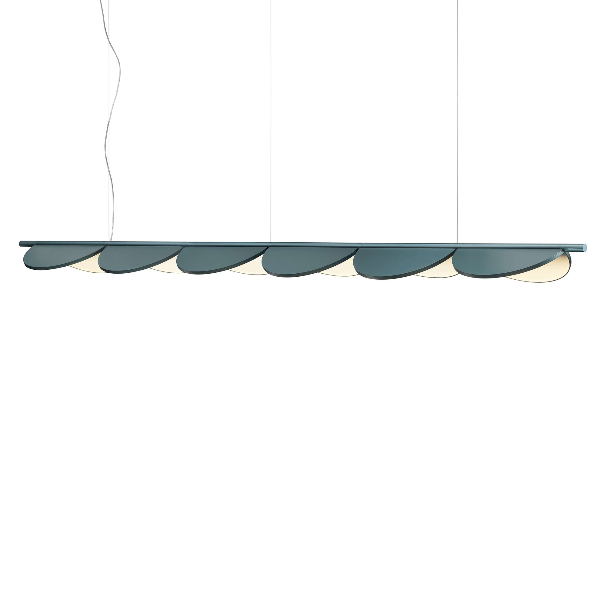 Almendra Linear Pendant Pendant Lights Flos Bay Blue Metallized 6 With Primer