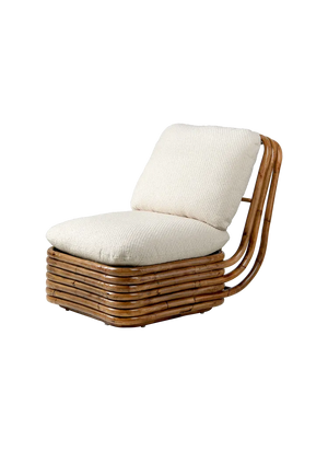 Bohemian 72 Outdoor Lounge Chair lounge chair Gubi Rattan Lupo Special Diagonal Bouclé, Dedar (007, Standard) 