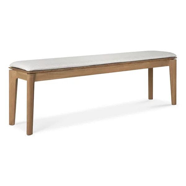 Bok Outdoor Bench with Cushion Benches Ethnicraft Teak With Off White 64&quot; 