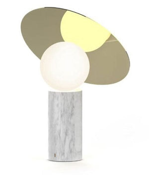 Bola Disc Table Lamp Table Lamps Pablo Brass / Carrara White Marble 