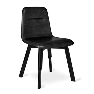Bracket Dining Chair Chairs Gus Modern Saddle Black Leather 