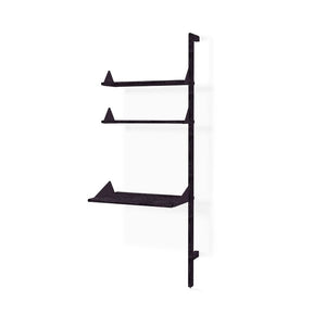 Branch Desk Shelving Unit Add-On Shelves Gus Modern Black Uprights / Black Brackets / Black Shelves 