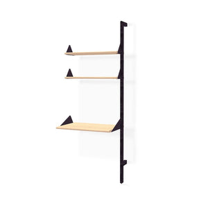 Branch Desk Shelving Unit Add-On Shelves Gus Modern Black Uprights / Black Brackets / Blonde Shelves 