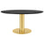 2.0 Round Dining Table Dining Tables Gubi Small Brass base Black Stained Ash