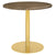 1.0 Round Dining Table Dining Tables Gubi Small Brass base Brown Emperador Marble