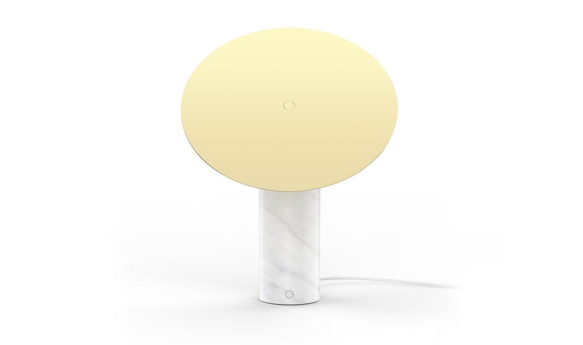 Bola Disc Table Lamp Table Lamps Pablo Brass / Carrara White Marble 