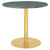 1.0 Round Dining Table Dining Tables Gubi Small Brass base Green Guatemala Marble