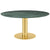 2.0 Round Dining Table Dining Tables Gubi Small Brass base Green Guatemala Marble