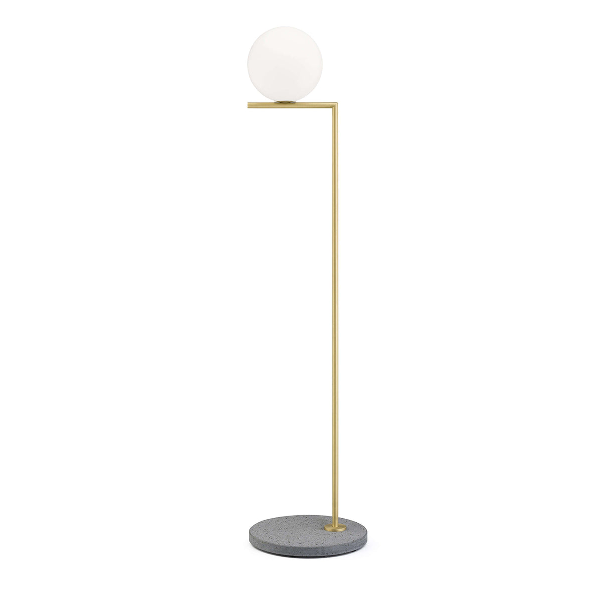 IC Lights Outdoor Floor Lamp Outdoor Lighting Flos F1 - 53&quot; H Brushed Brass / Grey Lava Stone 