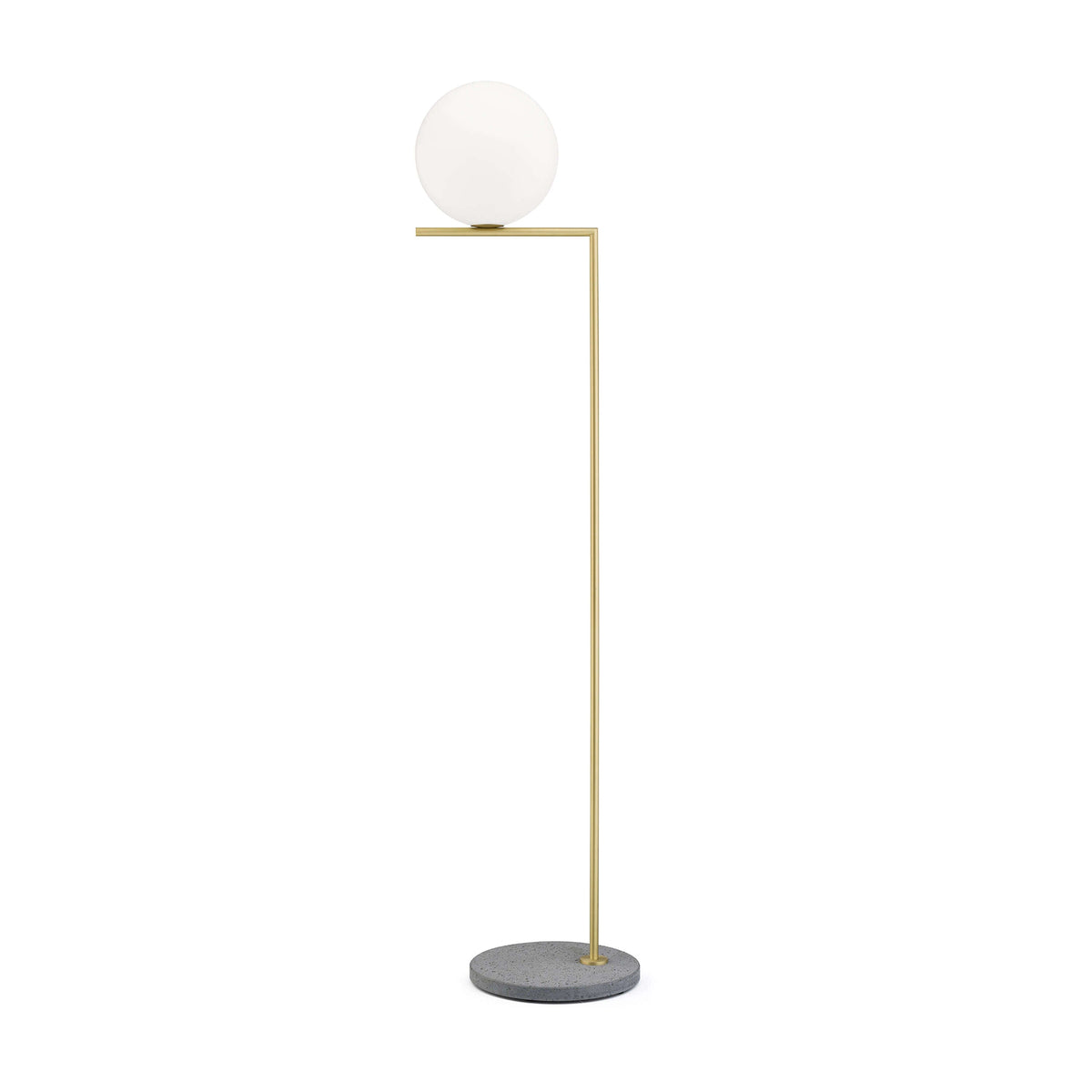 IC Lights Outdoor Floor Lamp Outdoor Lighting Flos F2 - 73&quot; H Brushed Brass / Grey Lava Stone 