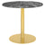 1.0 Round Dining Table Dining Tables Gubi Small Brass base Grey Emperador Marble