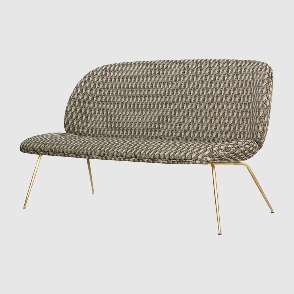 Beetle Conic Base 2-Seater Sofa Sofas Gubi Conic Brass Base 