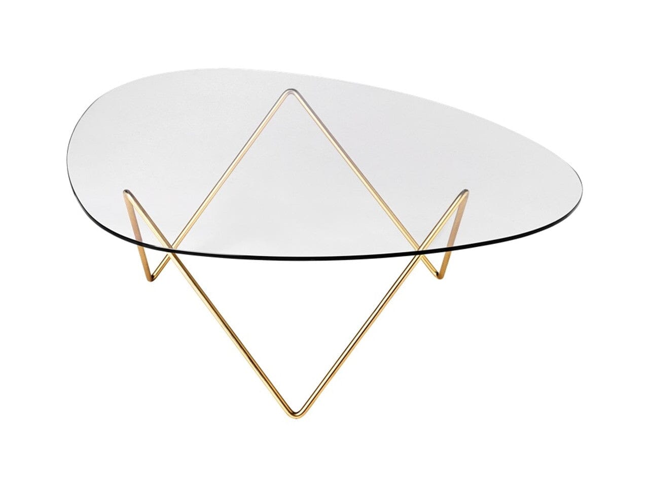 Pedrera Coffee Table Coffee Tables Gubi Brass Semi Matt +$300.00 Transparent Glass 