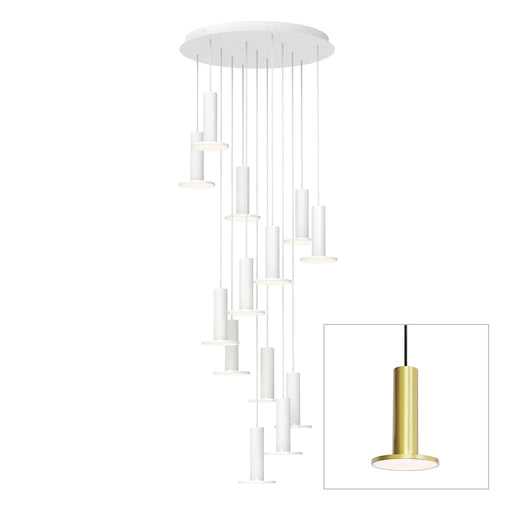 Cielo Plus Chandelier 13 hanging lamps Pablo Brass 