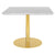 1.0 Square Lounge Table Dining Tables Gubi 23.6"W x 23.6"H x 23.6"D Brass base White Marble