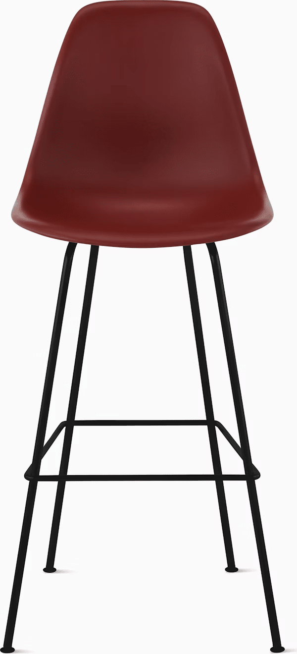 Eames Molded Plastic Counter Stool bar seating herman miller Brick Red Black 