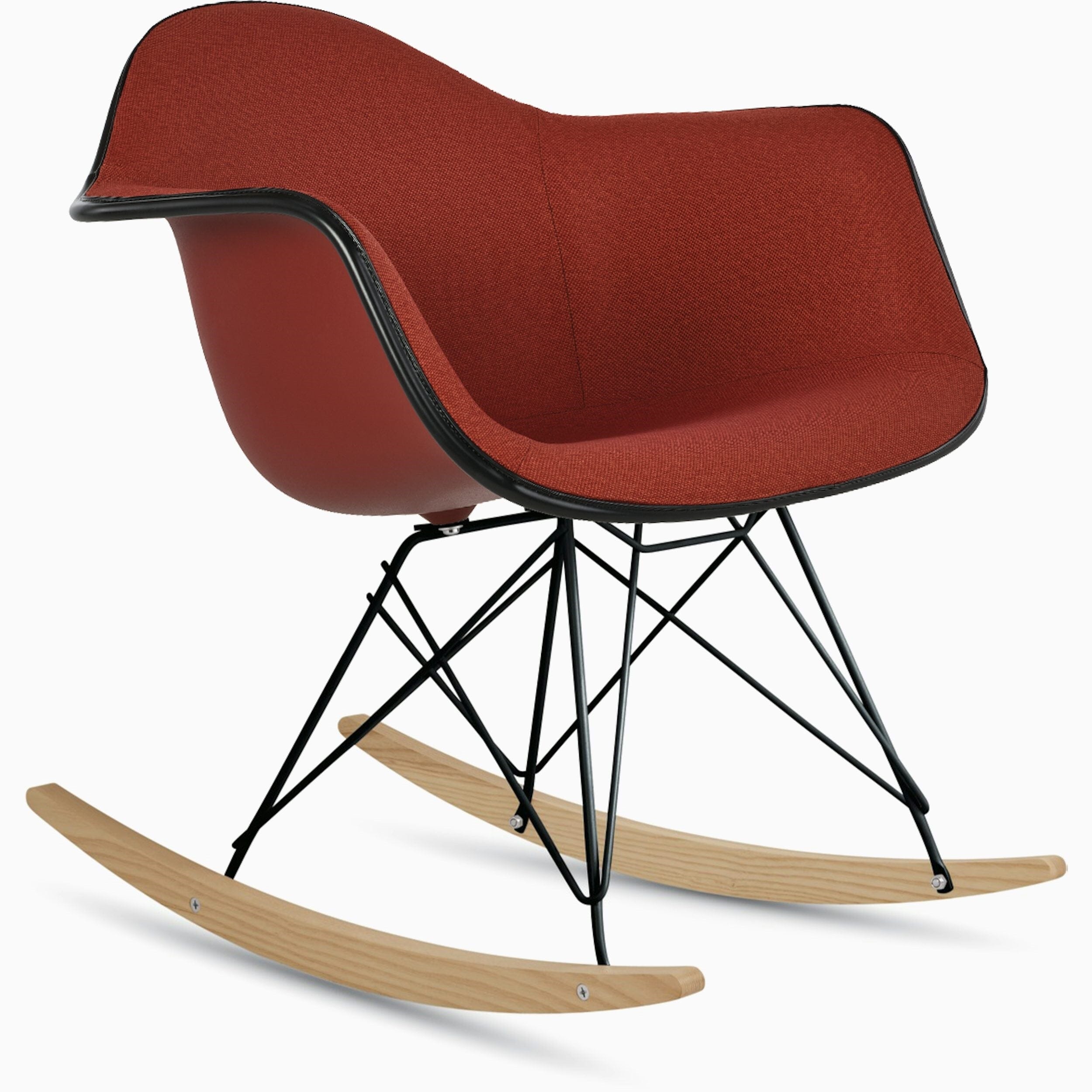 Eames Molded Plastic Armchair Rocker Base Upholstered — CA Modern Home