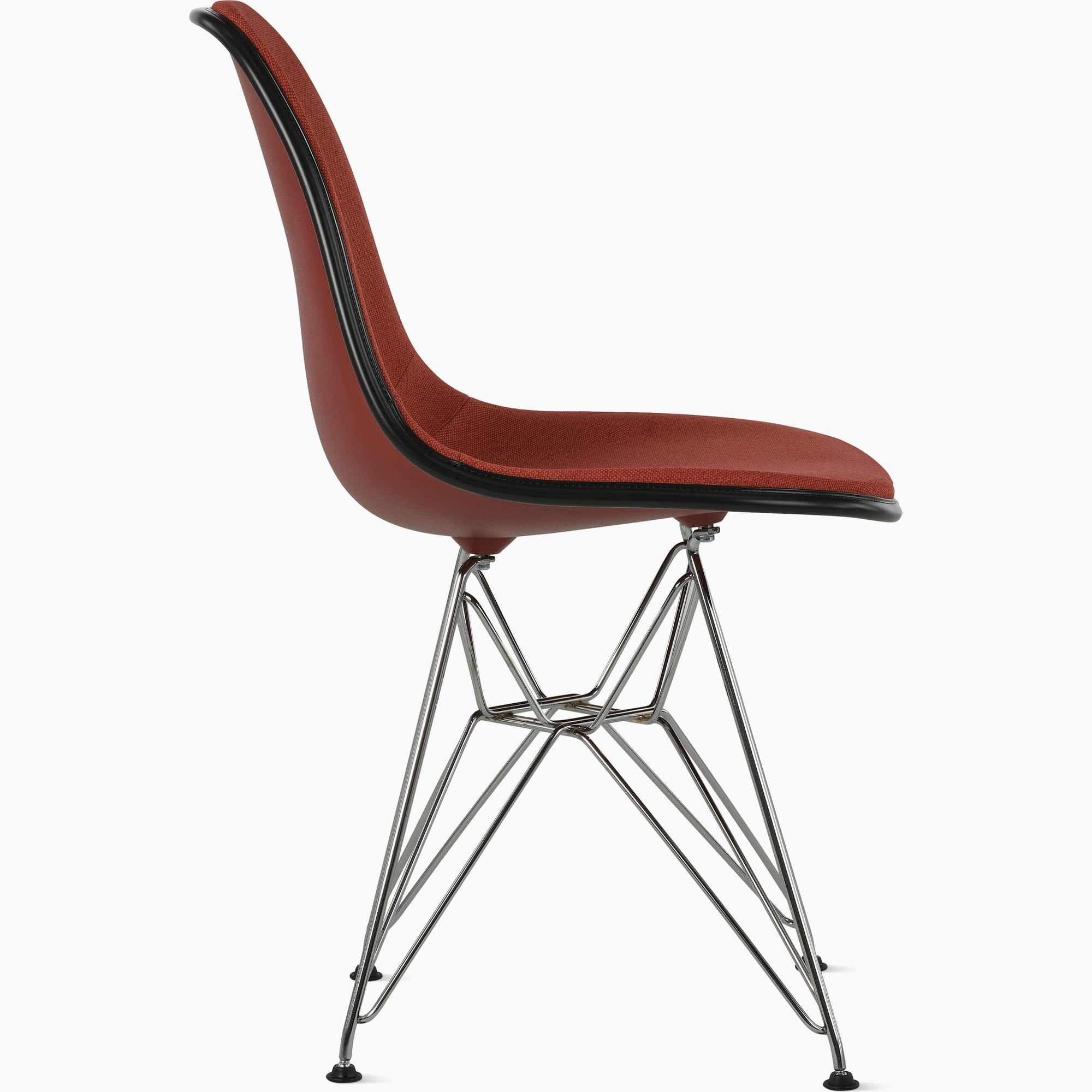 Eames Molded Plastic Upholstered Side Chair with Wire Base Side/Dining herman miller 