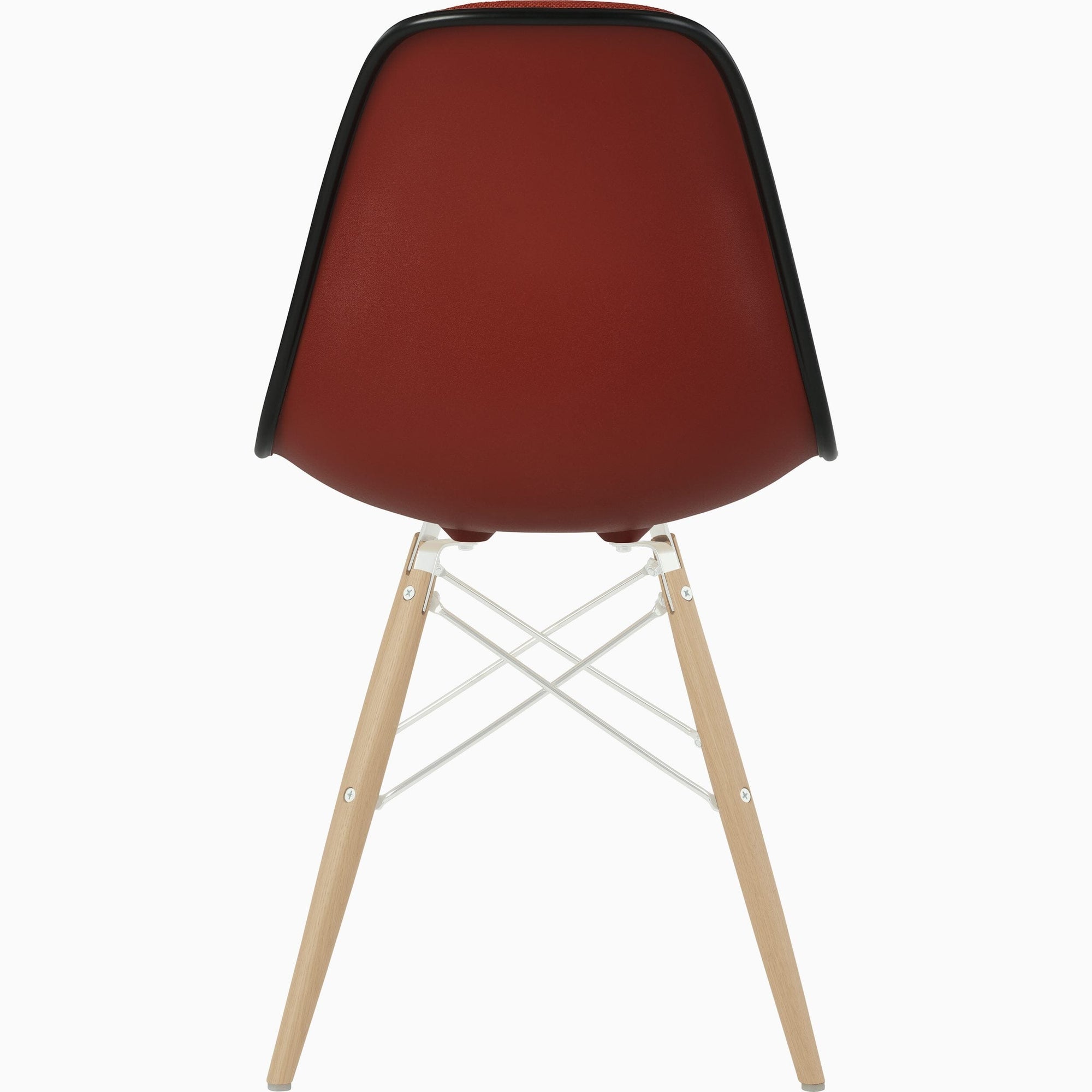 Eames Molded Plastic Upholstered Side Chair with Wood Dowel Base Side/Dining herman miller 