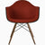 Eames Molded Plastic Upholstered Arm Chair with Wood Dowel Base Side/Dining herman miller 