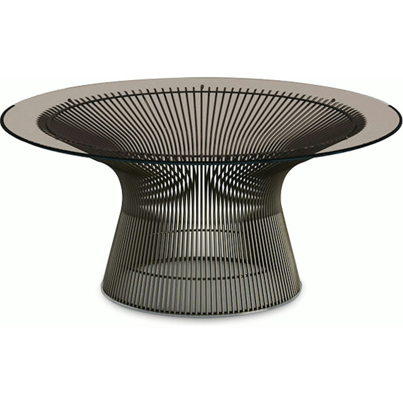 Platner Bronze 36" Coffee Table Coffee Tables Knoll Bronze Glass Top 