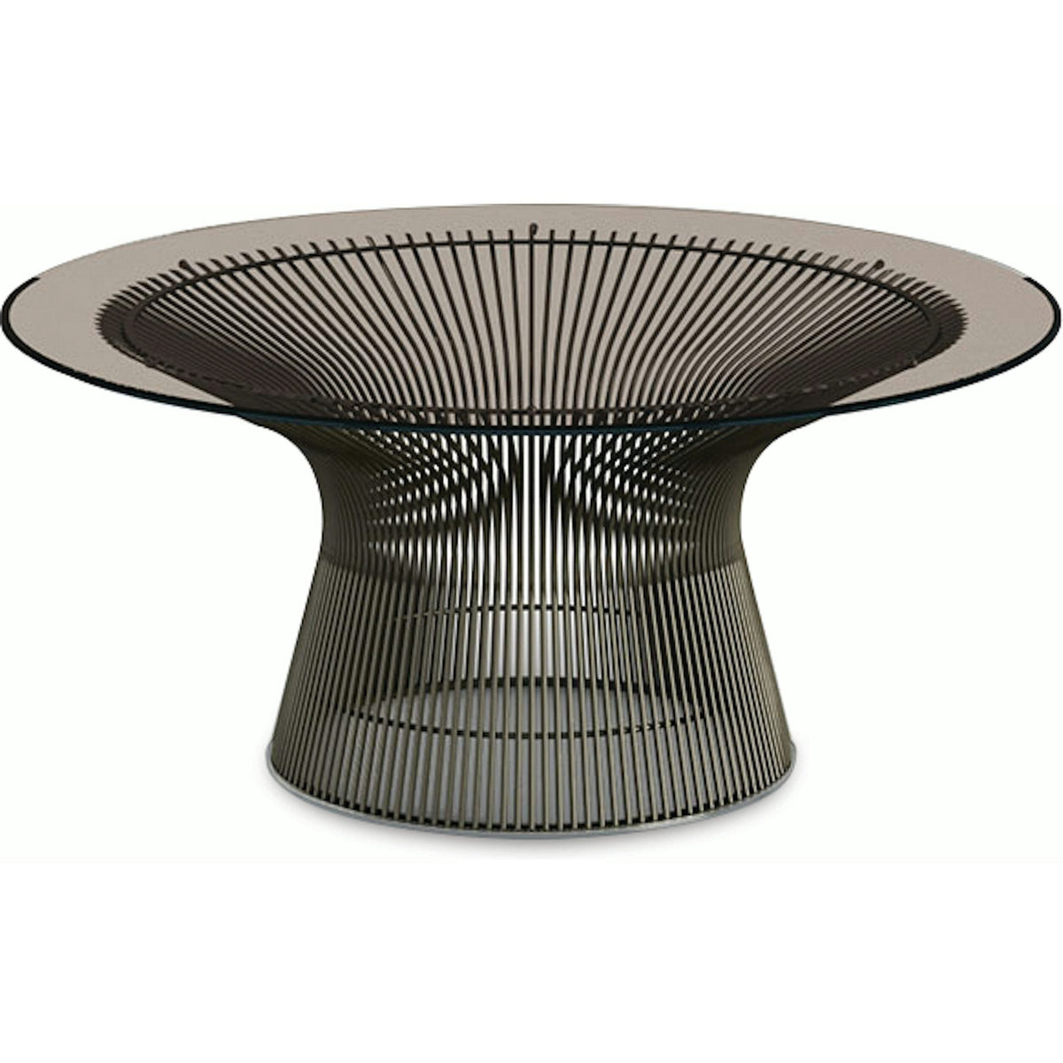 Platner Bronze 36&quot; Coffee Table Coffee Tables Knoll Bronze Glass Top 