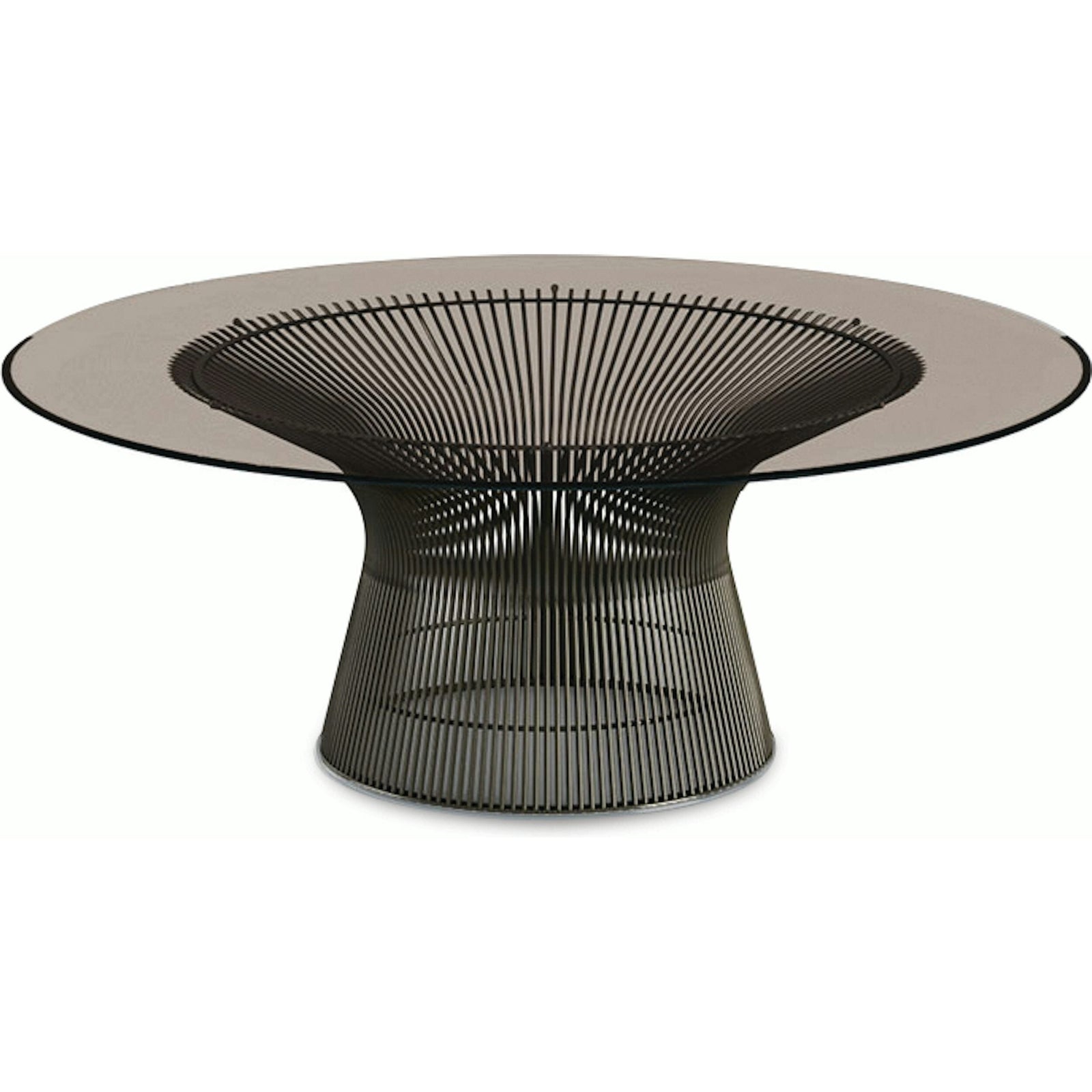 Platner Bronze 42" Coffee Table Coffee Tables Knoll Bronze Glass 