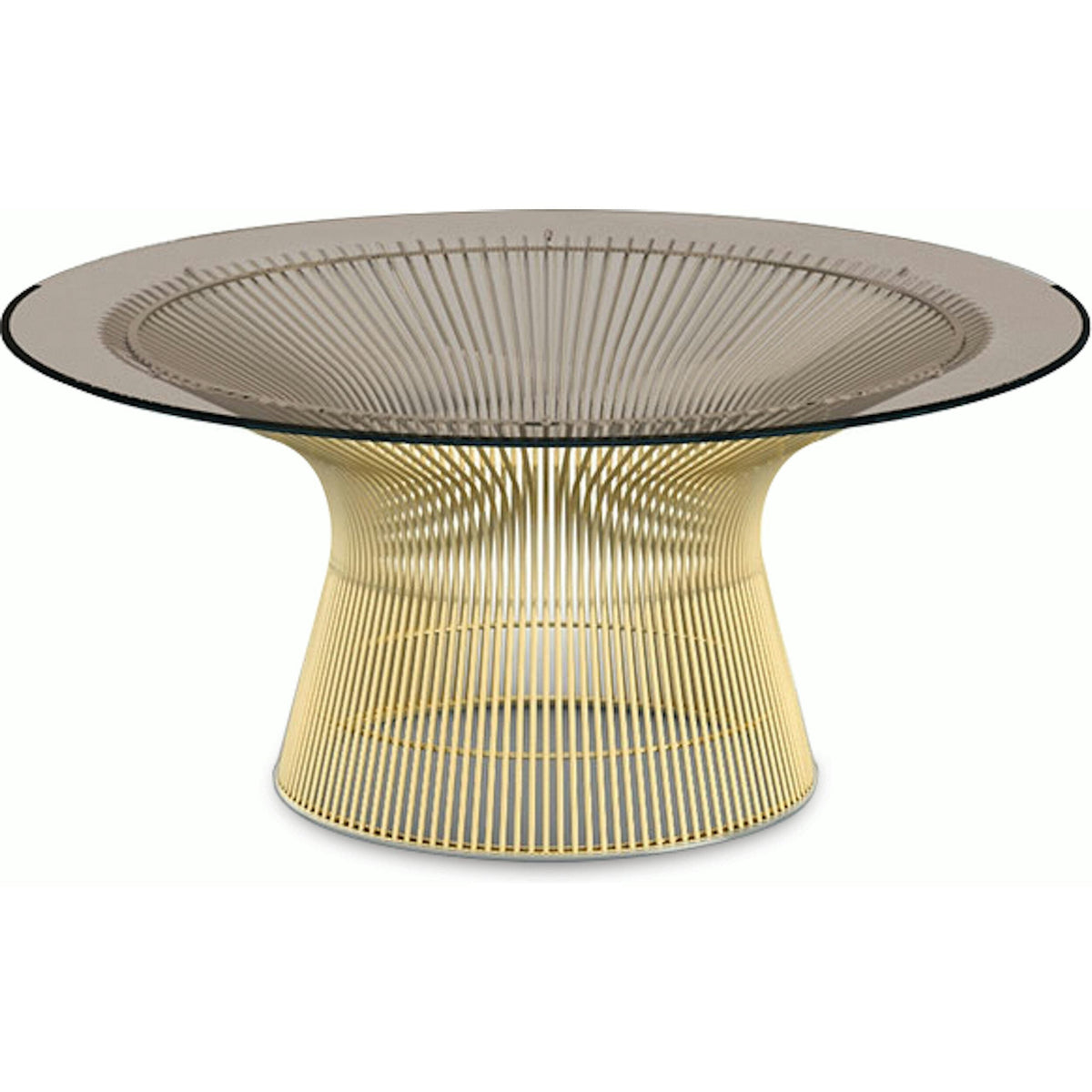 Platner Coffee Table - 36&quot; in Gold Coffee Tables Knoll 18K Gold plated Bronze Glass 