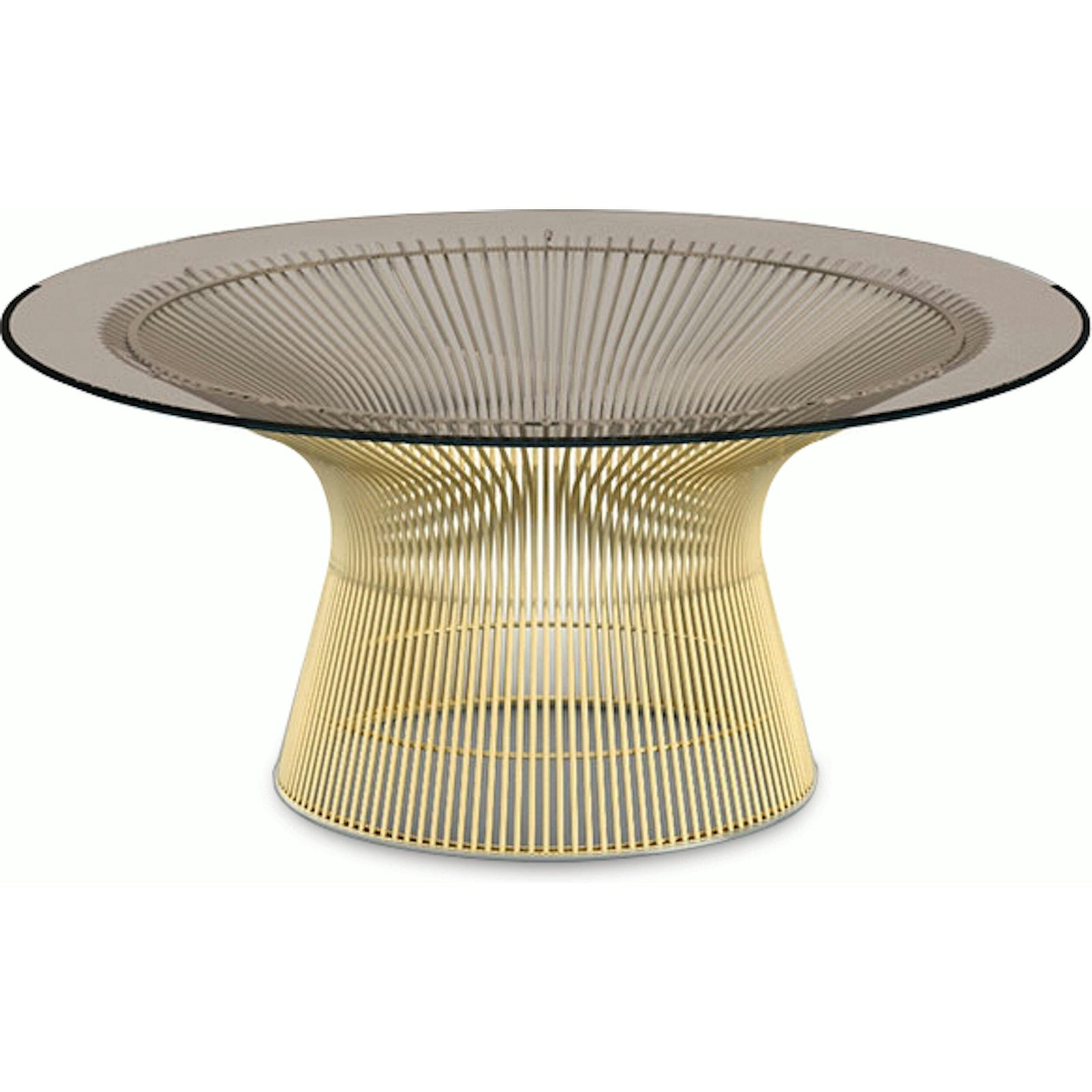 Platner Coffee Table - 36" in Gold Coffee Tables Knoll 18K Gold plated Bronze Glass 