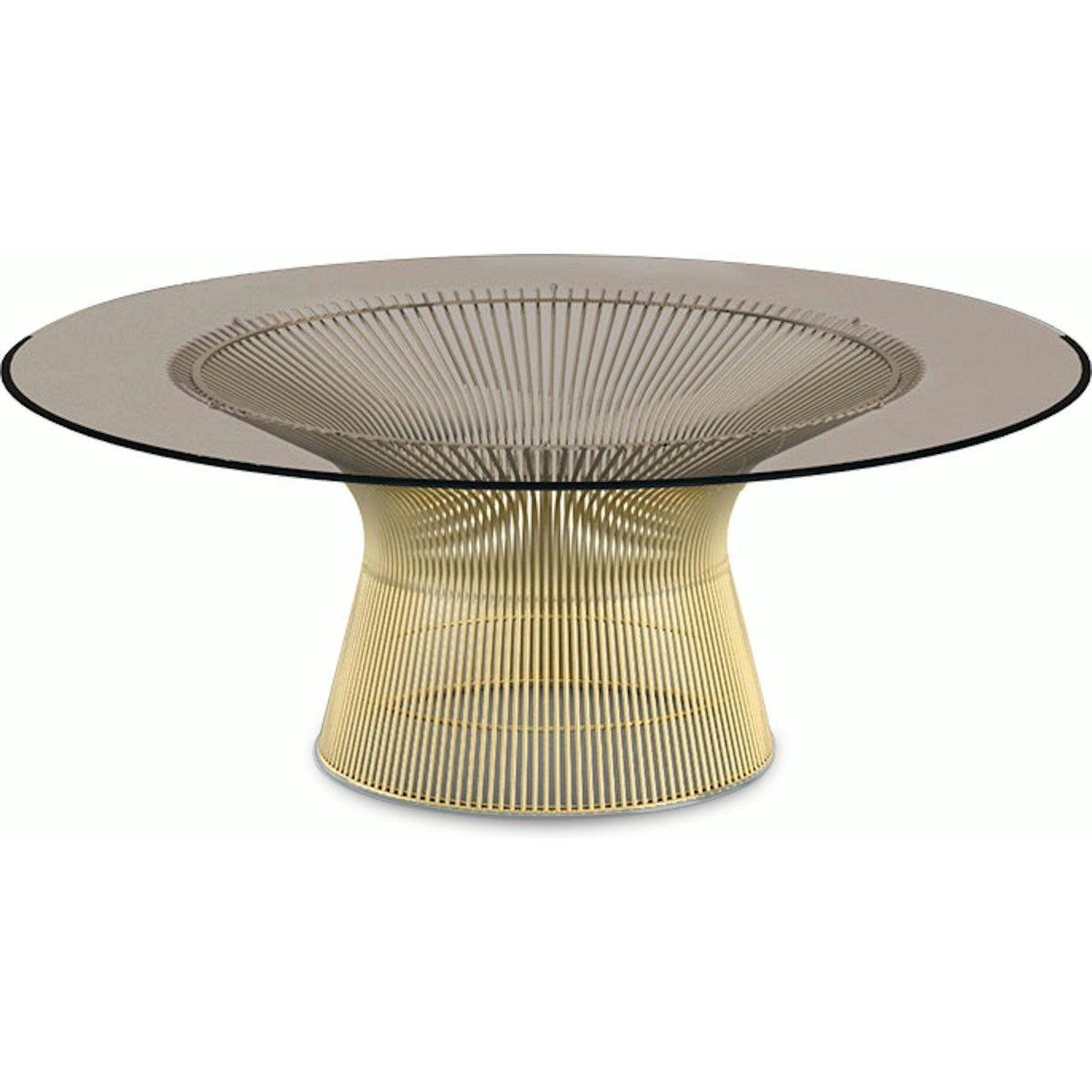 Platner Coffee Table - 42&quot; in Gold Coffee Tables Knoll 18K Gold plated Bronze Glass 