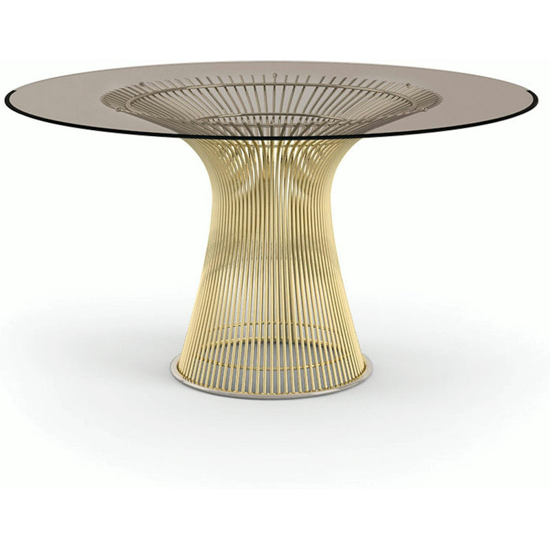 Platner Dining Table - 54 Inch Dining Tables Knoll 18K Gold Plated Bronze Glass 