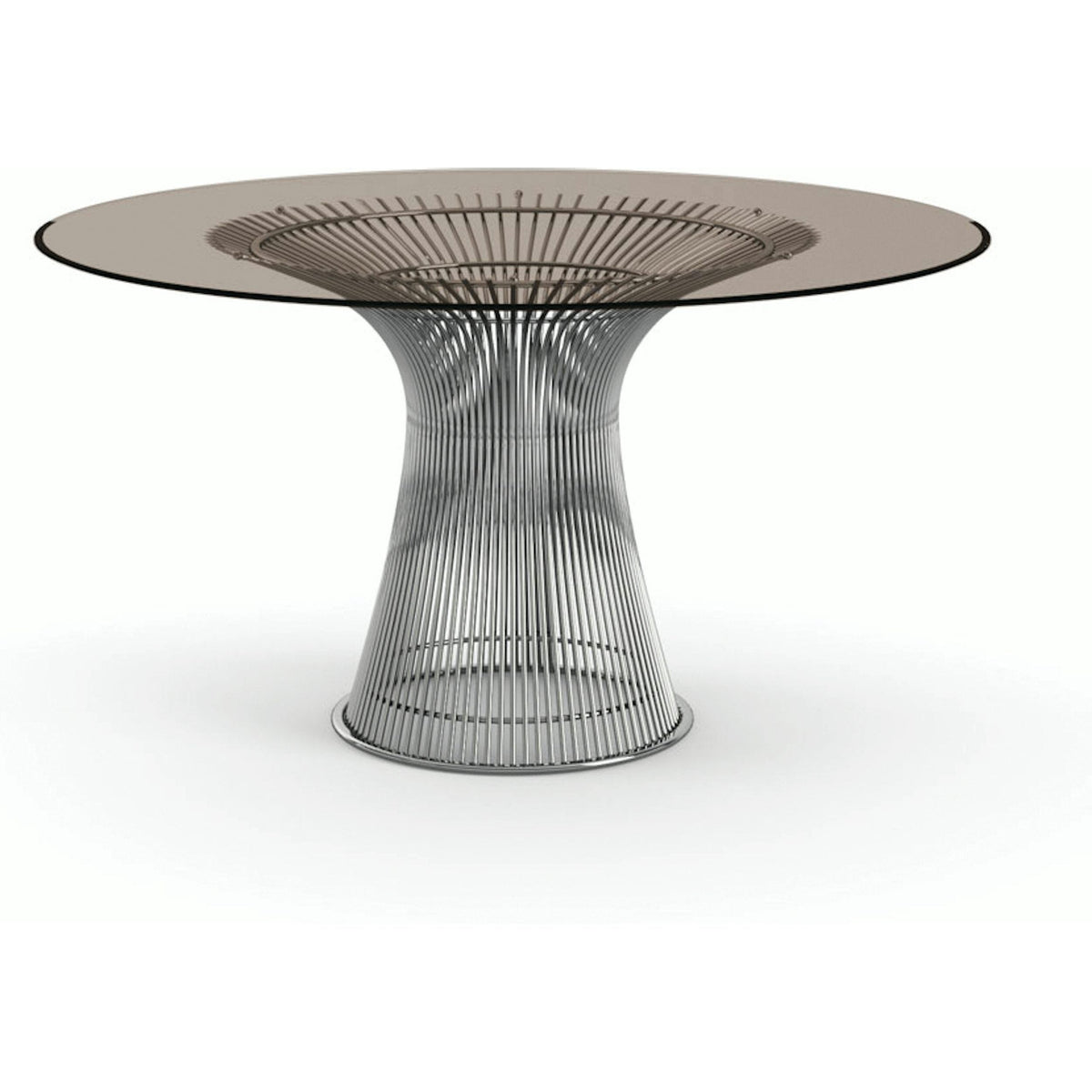 Platner Dining Table - 54 Inch Dining Tables Knoll Polished Nickel Bronze Glass 