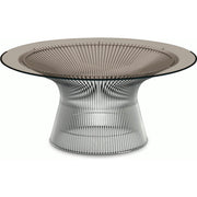 Platner Nickel 36" Coffee Table Coffee Tables Knoll Bronze Glass Top 