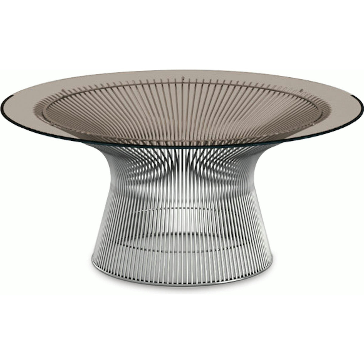 Platner Nickel 36&quot; Coffee Table Coffee Tables Knoll Bronze Glass Top 