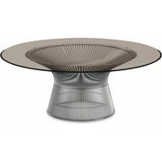 Platner Nickel 42" Coffee Table Coffee Tables Knoll Bronze Glass 