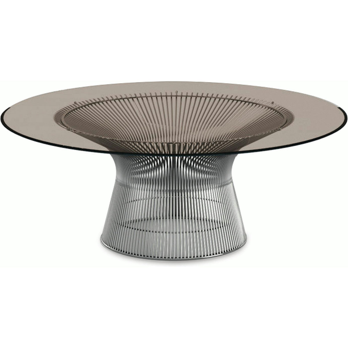 Platner Nickel 42&quot; Coffee Table Coffee Tables Knoll Bronze Glass 