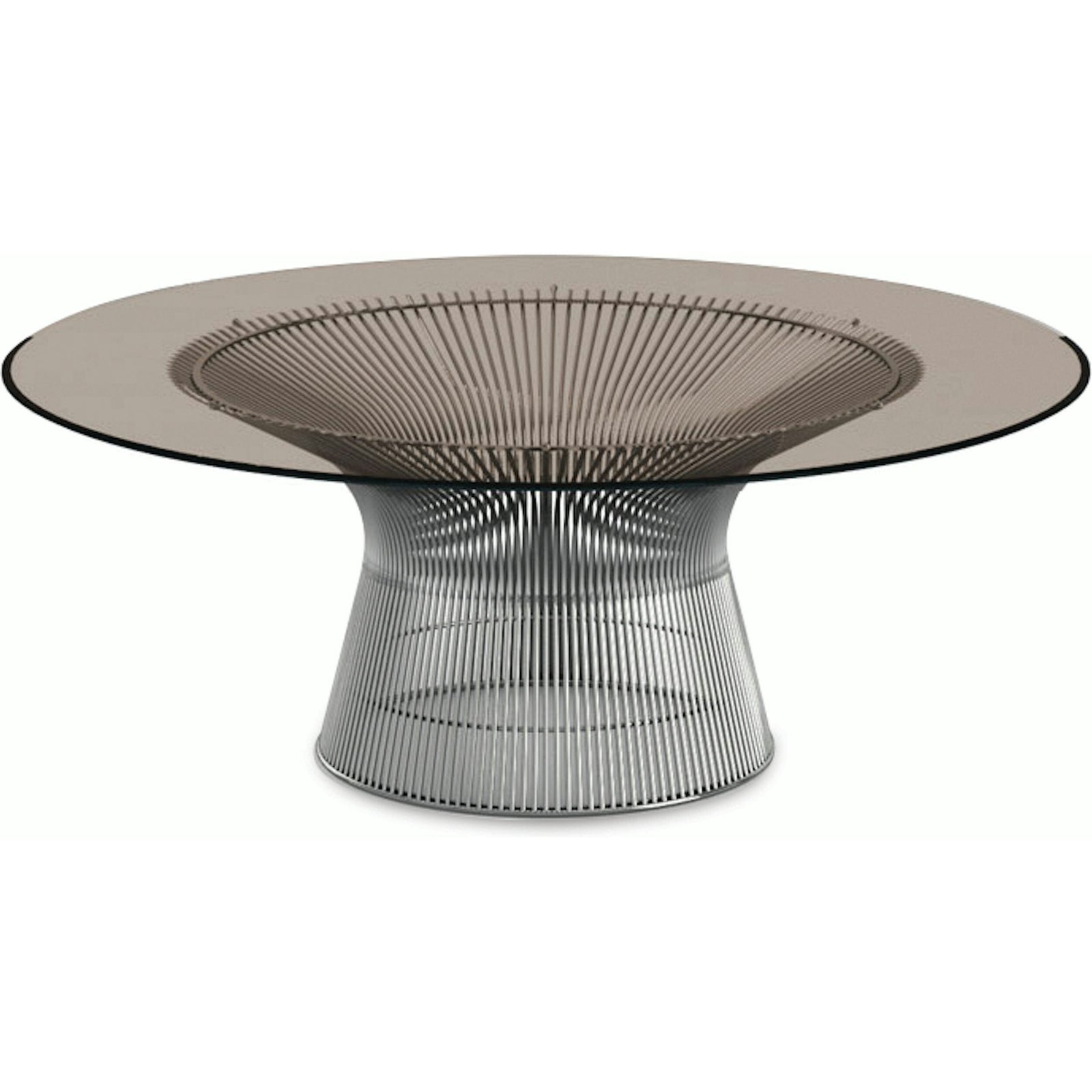 Platner Nickel 42" Coffee Table Coffee Tables Knoll Bronze Glass 