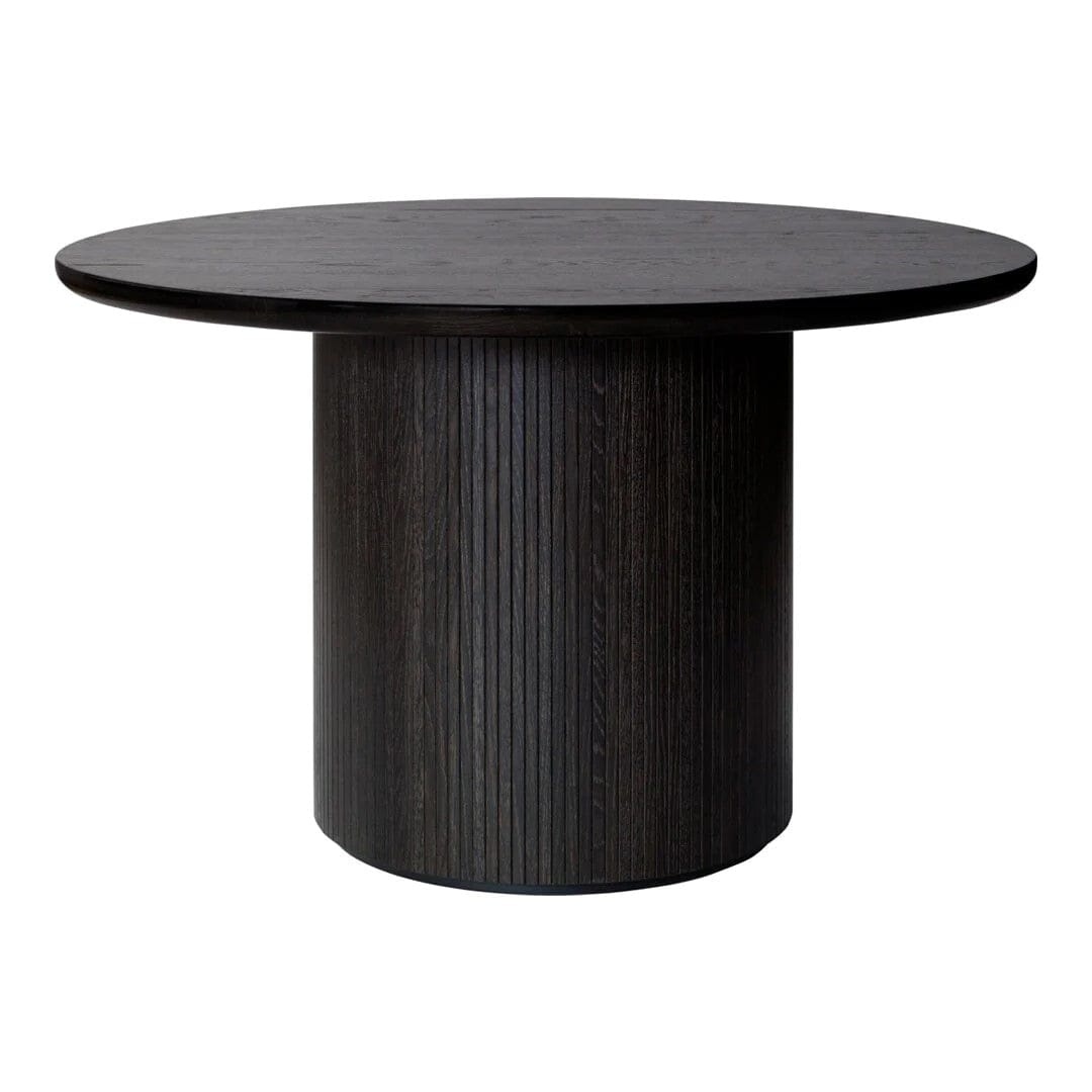 Moon Dining Table - Round Dining Tables Gubi 47.2&quot; Dia x 28.7&quot; H Brown/Black Stained Veneer Oak Lacquered 