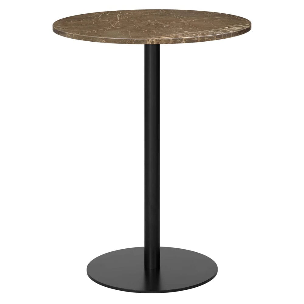 1.0 Bar Table bar height tables Gubi Large Black base Brown Emperador Marble