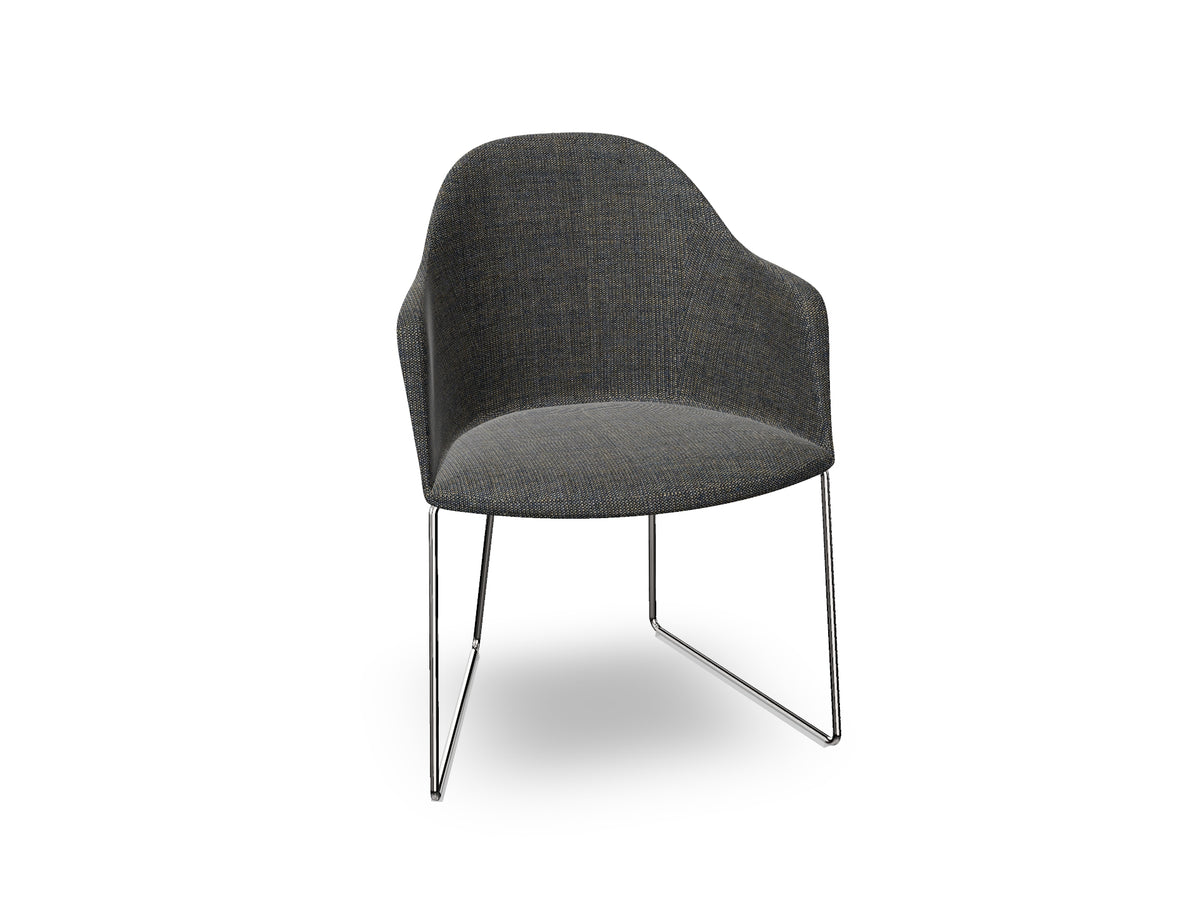 Cila Fully Upholstered Armchair With Sled Base