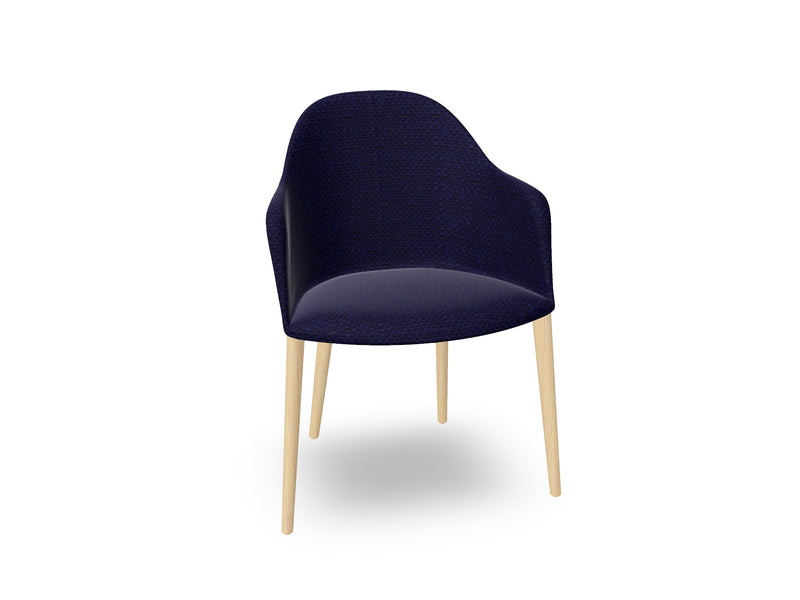 Cila Fully Upholstered Armchair with Timber Oak Four-leg Base