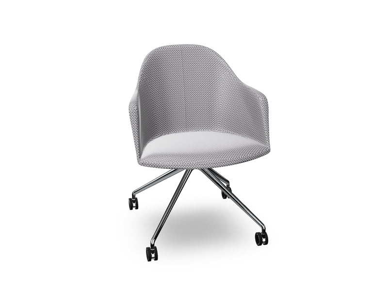 Cila fully upholstered Armchair With Fixed Trestle Base