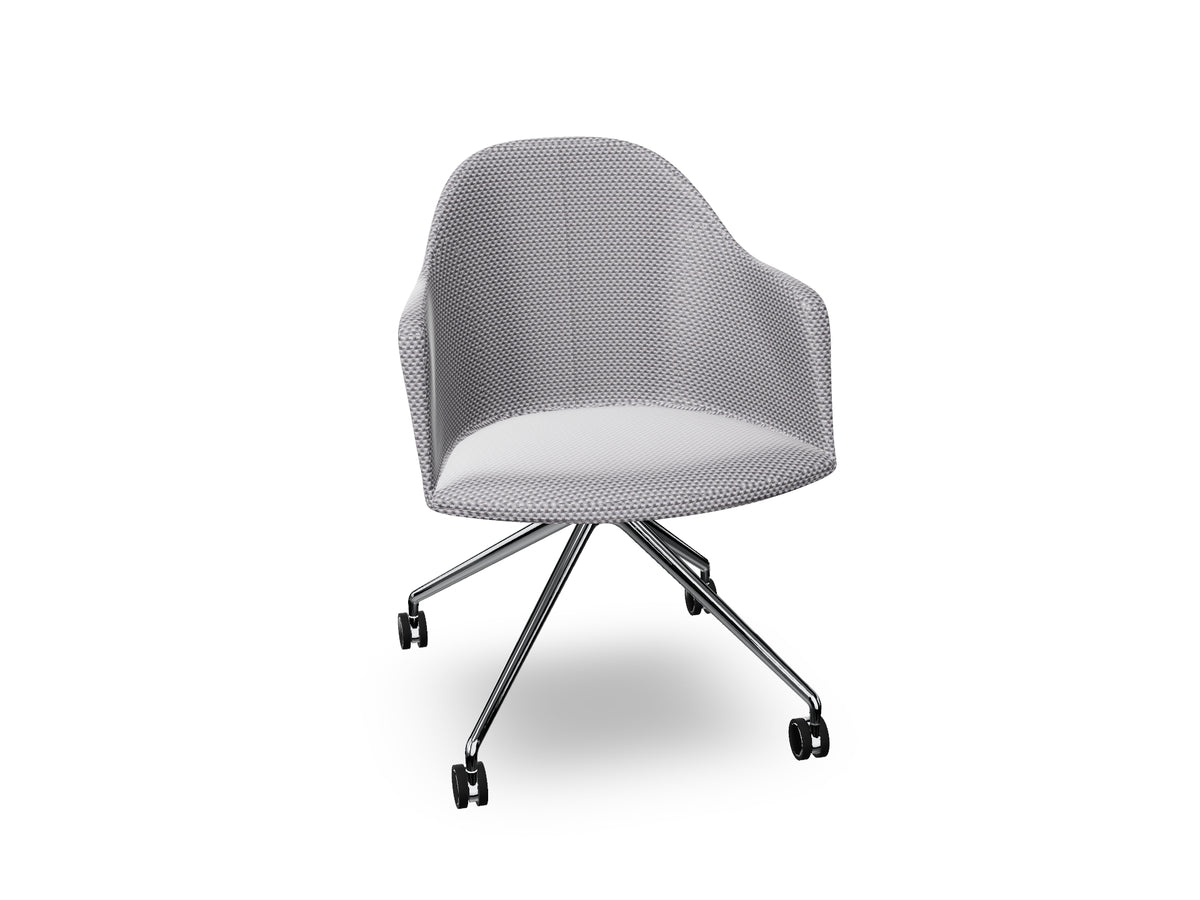 Cila fully upholstered Armchair With Fixed Trestle Base
