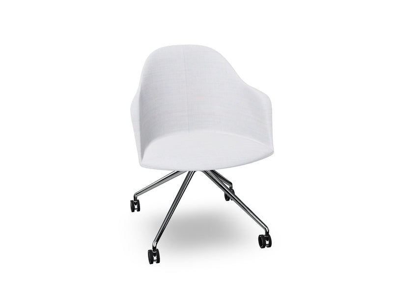 Cila fully upholstered Armchair With Fixed Trestle Base
