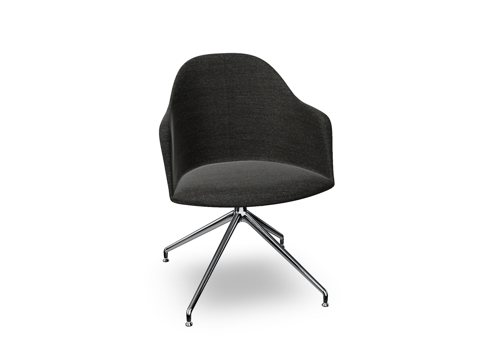 Cila Fully Upholstered Armchair With Swivel Trestle Base