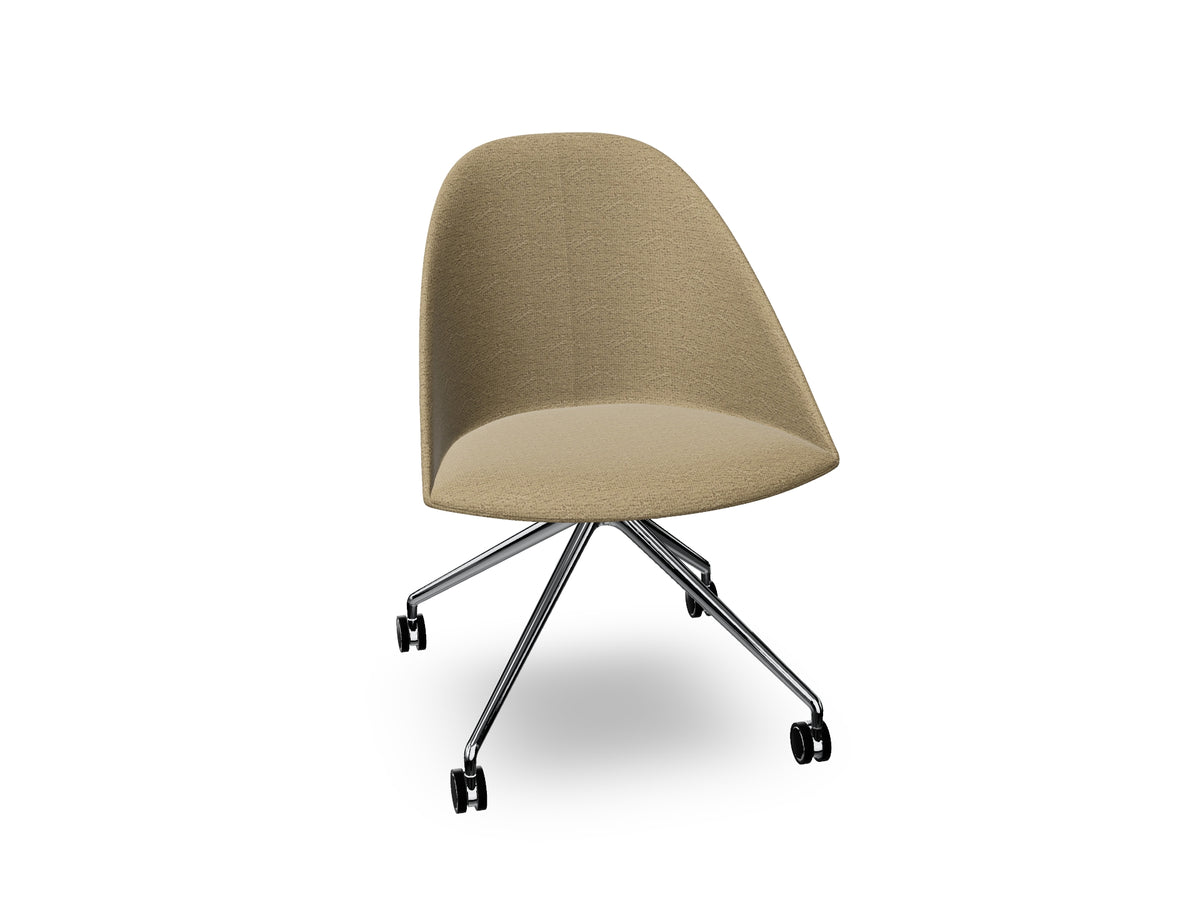 Cila Fully Upholtered Chair With Fixed Trestle Base
