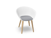 Duna 02 Wood Leg Chair With Seat Cushion Chairs Arper 