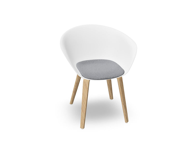 Duna 02 Wood Leg Chair With Seat Cushion Chairs Arper 