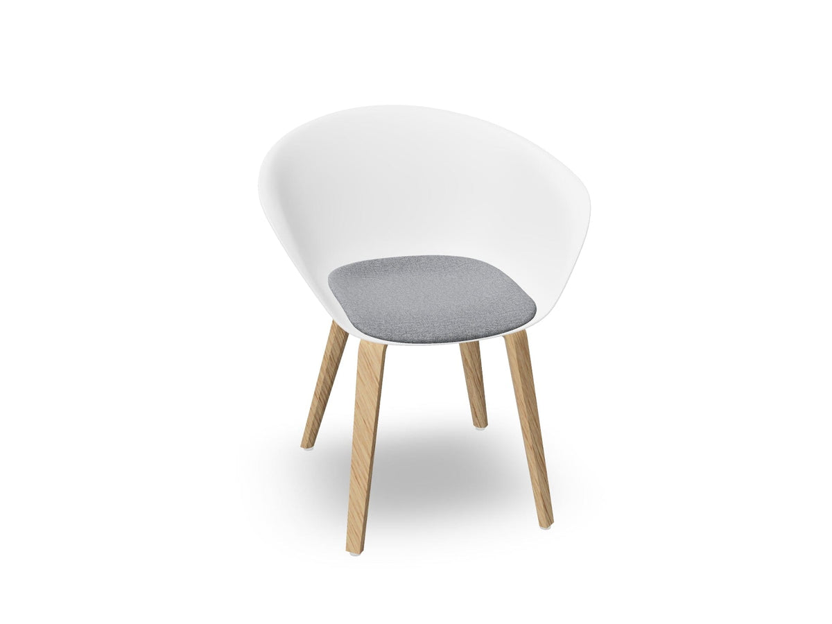 Duna 02 Wood Leg Chair With Seat Cushion Chairs Arper 